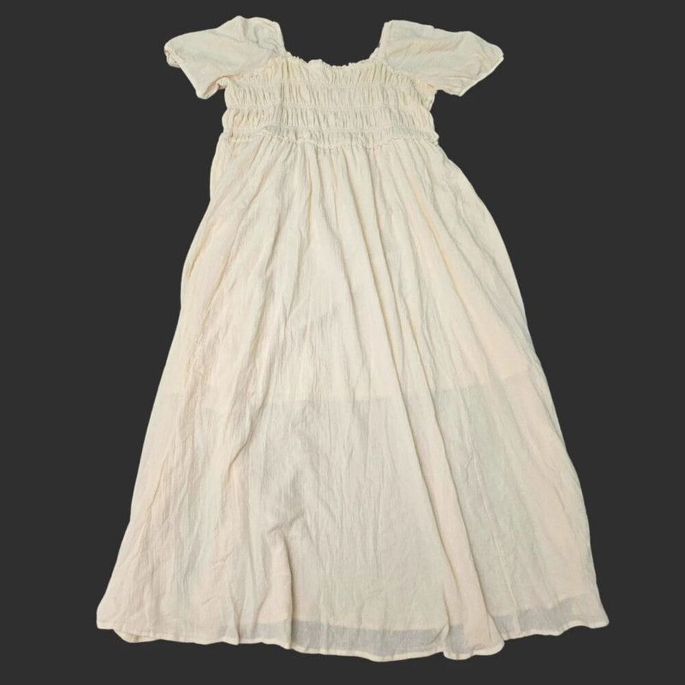 Thorn & Fable Plus Size 3 Ivory Smocked Maxi Dress - 100% Cotton